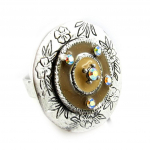 Les Tr&eacute;sors De Lily [E0605] - Bague Cr&eacute;ateur 'Geisha' Marron ruda
