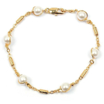 Les Tr&eacute;sors De Lily [L4337] - Bracelet Plaqu&eacute; Or 'Sissi' blanc dor&eacute; - 6 mm