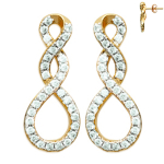 Les Tr&eacute;sors De Lily [L4698] - Boucles plaqu&eacute; or 'Sissi' blanc dor&eacute; - 20x8 mm auksas