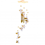 Meilės angelas Cupid Wind Chime Fahion Gift Home Tube auksinė