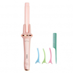 Hair Curler Easy to Use Hairstyling Tool Anti-Scalding Durable Electric Rotating Curling Iron for Home rožinė