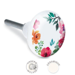 Les Tr&eacute;sors De Lily [A2519] - Balta daugiaspalvė Floral keramikos baldo rankenėlė - 65x35 mm įvairiaspalvis