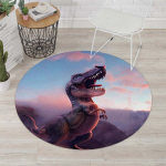 Laukinės gamtos dinozaurų apvalūs kilimai 3D Power Dinozaurų grindys Neslystantis kilimėlis Kambario apvalus kilimėlis Kokybi&scaron;kas virtuvės kilimėlis Spausdinti Vaikų žaidimų kilimėlis Diameter 60cm