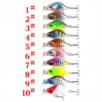 10 vnt. 4,4 cm/3,5 g tri&scaron;akiai kabliukai, pavir&scaron;inis žuvų masalas, blizgučiai, kietas masalas 10PCS