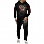 3D Dragon Printed Vyri&scaron;ki megztiniai, gobtuvai, vyri&scaron;ki sportiniai kostiumai su gyvūnais / megztinis / striukė / kelnės Sportinė apranga pavasario rudens vyri&scaron;kas kostiumas 5XL