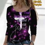 Kačių animacinių filmų spausdinimas su kaklu ilgomis rankovėmis rudenį Populiarios moteri&scaron;kos pažintys, laisvalaikio stiliaus vir&scaron;us XS-8XL S