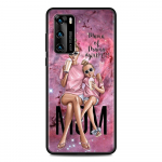 Black Coque, skirta Huawei P Smart Z P30 Y6 P40 Lite E Y7 P20 Pro Y6p Y8p Y9 2019 Y8s TPU telefono dėklo dangtelis mergaitė kūdikiui super mama Huawei P20