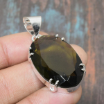 Peridoto brangakmenis rankų darbo 925 prabos sidabro papuo&scaron;alas pakabukas Padėkos dienai 1.77 Inches žalia