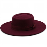 Nauja 8,5 cm plataus kra&scaron;to Fedora Hat Jazz Hat Moteri&scaron;ka Klasikinė Veltinio Skrybėlė Panama Solid British Fascinator Moteri&scaron;ka veltinio kepurė 56-58CM adjustable