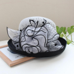 Didžiosios Britanijos ledi Deby lenktynės Fedora Hat Summer Church Eleganti&scaron;kos Sinamay Gėlių lininės kepuraitės nuo saulės Moteri&scaron;kos &bdquo;Cloche&ldquo; kepurės su briaunomis