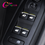 7 vnt / rinkinys automobilio durų lango pakėlimo jungiklio rankenėlės apdailos lipdukas, skirtas Citroen C4 C4L C-Elysee C-quatre