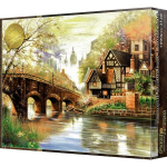 Dėlionė &bdquo;Korea Lakeside Mansion&ldquo; dėlionė, 1000 vienetų, mi&scaron;rių spalvų dėlionė, vaikų žaidimai, mokomieji žaislai white