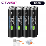 CITYORK 1,5 V USB ličio jonų AA+AAA įkraunamos baterijos AAA 1200mWh AA 3000mWh ličio 1,5v AA AAA baterija su USB kabeliu 8aaa