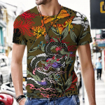 Vintažiniai vyri&scaron;ki 3D spausdinti trumpomis rankovėmis drakono ra&scaron;to totemo mar&scaron;kinėliai Streetwear jaunimo vasaros didelio dydžio vir&scaron;utiniai vyri&scaron;ki drabužiai S