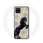 Coque pour Samsung Galaxy A22 4G Frison Noir Race de cheval