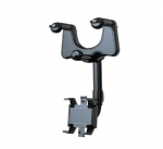 Galinio vaizdo veidrodžio telefono laikiklis Automobilinis 360 besisukantis telefono laikiklis Stabilus griebtuvas i&scaron;maniojo telefono navigacijos laikiklis, skirtas iPhone Samsung Xiaomi juoda