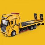 1/24 Benz didelio dydžio lydinio denio bortinis priekabos modelis metalinis sunkiasvoris puspriekabė transporto priemonė sunkvežimis automobilio modelis garsas &scaron;viesa vaikams žaislų dovana geltona