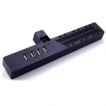 4 USB prievado au&scaron;inimo ventiliatoriaus įkroviklio stovas, skirtas Xbox One konsolės žaidimų priedams 4.9*4.55*3.8cm juoda