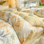 Keturių dalių grynos medvilnės mažų &scaron;viežių gėlių ra&scaron;to antklodės užvalkalo komplektas bendrabučio paklodei, trijų dalių patalynės komplektas 1.5m bed