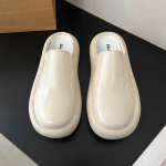 Pavasarį ir vasarą Naujos Retro Mules &Scaron;lepetės storos apačios, laisvalaikio &scaron;lepetės ant moteri&scaron;kų batų Tvirtas Baotou Pusiau &scaron;lepetės moteri&scaron;kas i&scaron;orėje 35 smėlis