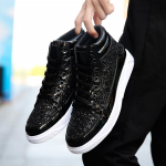 Mada 2024 Mada Vyri&scaron;ki Auk&scaron;takulniai Sportbačiai Vyri&scaron;ki Aulinukai Auksiniai Prabangūs Blizgučiai Batai Gatvės Stilius Hip Hop Laisvalaikio Aulinukai Chaussures Homme 38