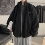 Lamb's Fleece Striukė Vyrų modeliai Rudens ir Žiemos Korėjieti&scaron;ka Laisva Gražuolė Vyri&scaron;ka Žieminė Plius Stora Striukė L juoda