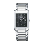 Citizen Vyri&scaron;ki FRA59-2431 ( Žiūrėkite FORMA Eco-Drive vyrų) Stačiakampis laikrodis sidabrinis nerūdijantis analogas