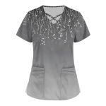 Moteri&scaron;kas trumpomis rankovėmis &bdquo;Stagger V&ldquo; kaklo spausdinimo ki&scaron;eninis dėklas S