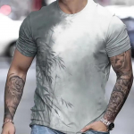 Bambuko ra&scaron;to trumpomis rankovėmis, laisvalaikio 3d marginti vyri&scaron;ki mar&scaron;kinėliai Streetwear sportiniai mar&scaron;kinėliai lauko džemperis, dideli drabužiai S