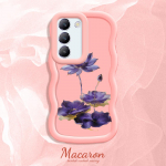 Dažytas ra&scaron;tas Big Wave Edge Mink&scaron;ta silikoninė medžiaga Macaron telefono dėklas, atsparus smūgiams, apsauginis guminis korpusas, skirtas OnePlus Vivo Motorola Moto Vivo Y27 4G rožinė