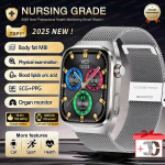 2025 Naujas Kraujo Lipidų &Scaron;lapimo Rūg&scaron;ties Gydymo I&scaron;manusis Laikrodis Vyrams EKG+PPG &Scaron;irdies Ritmas Sportas HD Skambutis Sveikatos Stebėjimas Samsung I&scaron;maniajam Laikrodžiui Silver Mesh Belt 2A