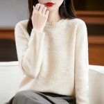 Moteri&scaron;kas ka&scaron;myro megztinis Qinghe ka&scaron;myras 30% ka&scaron;myras 70% vilna rudeninis ir žieminis puloveris &scaron;iltas ir madingas M