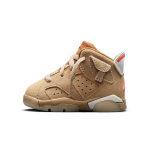 Travis Scott x Air Jordan 6 Retro TD Briti&scaron;kas Chaki Kūdikių Sportbačiai Ruda Burės Ry&scaron;kiai Karmino DH0692-200 26