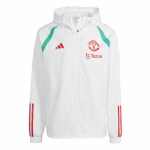 Adidas Manchester United Tiro 23 Visų orų striukė Spalvų blokas Su gobtuvu Užtraukiama ilgomis rankovėmis Striukė Vyri&scaron;ka Pagrindinė balta IA7297 XL
