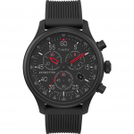 Timex Vyri&scaron;kas Expedition Field 43mm Laikrodis - Rudas Dirželis Juodas Ciferblatas Gunmetal Korpusas Blackout/Raudonas Silikoninis Dirželis.