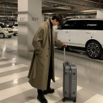 Korean Trend Vyrų laisvas laisvalaikio vieneilis paltas Rudens žiemos mados Visiems tinka ilgomis rankovėmis vilnonis ilgas paltas M