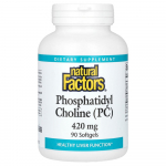 Natural Factors Fosfatidilcholinas (PC) 420 mg mink&scaron;tos kapsulės, 90 vnt. 90 pcs - 1 ea