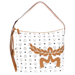 MCM Visetos Hobo rankinė su dideliu Lauretos logotipu ir odiniu dirželiu kasdieniam ir kelionėms Basic Set (Bag+Dust Bag)