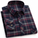 M-6XL Vyri&scaron;ki grynos medvilnės flaneliniai mar&scaron;kiniai ilgomis rankovėmis, su viena ki&scaron;enė, laisvalaikio, languoti, stori, mink&scaron;ti, jaukūs, &scaron;ukuoti mar&scaron;kiniai, palaidinė, vyri&scaron;ki drabužiai M