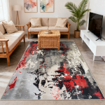 Moderni abstrakcija Raudonas pliu&scaron;inis svetainės kilimas Dekoracija Miegamojo lovos &scaron;onas Neslystantis kilimas Didelis plotas Lengvas valymas Mink&scaron;tos grindų dangos 80cm x 160cm gray