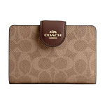 Coach Signature drobės 13 prekės ženklo logotipas Spaudžiamoji sagtelė Auk&scaron;tos kokybės odinė piniginė Maža moteri&scaron;ka piniginė Ruda Tamsiai ruda CW786-IMXHE Gift Box Sets (Basic Set+Black Box) brown