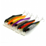 HENGJIA 5 vnt / 10 vnt Minnow žvejybos masalo vobleris 3D Eyes Slow Sking Fishing Accessories