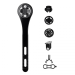 Plento dviračio vairo kompiuterio laikiklis, skirtas Garmin/Cateye/Bryton dviračio kompiuterio sporto kamerai juoda