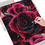 Pilnas kvadratinis Diamond Painting raudonos rožės gėlė 5D DIY deimantų siuvinėjimo gėlė Kalnų kri&scaron;tolas 15*20 cm