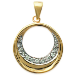 Les Tr&eacute;sors De Lily [G7831] - Pendentif Plaqu&eacute; Or 'D&eacute;esse' blanc dor&eacute; - 20 mm