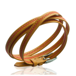 Les Tr&eacute;sors De Lily [J3101] - Bracelet acier 'Peaceful' jaune ocre - 6 mm geltona
