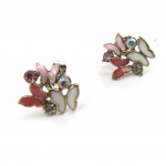 Les Tr&eacute;sors De Lily [J7705] - Boucles Cr&eacute;ateur 'Sissi' rose blanc