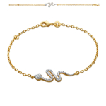 Les Tr&eacute;sors De Lily [J9610] - Bracelet Plaqu&eacute; or 'Tentation' blanc dor&eacute; - 25x9 mm