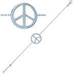 Les Tr&eacute;sors De Lily [K3436] - Bracelet Argent 'Peace' argent&eacute; - 20 mm