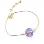 Les Tr&eacute;sors De Lily [K9651] - Bracelet Plaqu&eacute; Or 'Sissi' violet - 13 mm